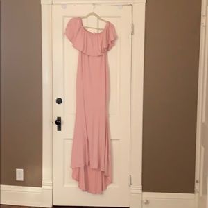 Ruffle Off Shoulder Mermaid Maternity Dress